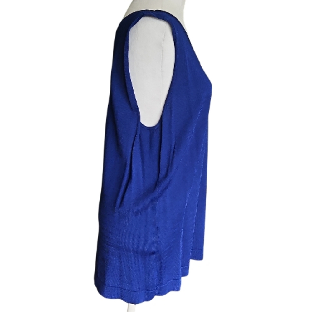Jones New York Royal Blue Embellished Cardigan W/ Matching   Tank Top - Picture 4 of 11